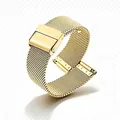 Premium gold Milanese loop stainless steel mesh watch strap replacement wristband - 22mm / Gold