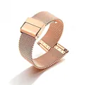 Premium rose gold Milanese stainless steel mesh watch strap with secure folding clasp - 22mm / Rose Gold