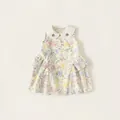 Ärmelloses Blumenkleid für Mädchen im französischen Stil mit weißem Bubikragen - 80 / Vorbestellung Aquarell-Blumenstil (XQ26310)