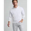 Classic white long-sleeved hoodie for men featuring a stylish minimalist casual design - S / Pure White