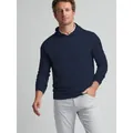 Navy blue men's casual long-sleeved hoodie sweatshirt for spring and autumn wear - S / Navy Blue