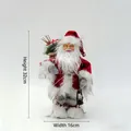 Standing 12-inch Santa Claus plush doll featuring red velvet suit and lantern accessory - Red Velvet Hurricane Lamp Style (ML-Q1898)