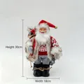 Decorative 12 inch standing Santa Claus doll with lantern and gift sack for Christmas - Red Hat Lantern Gifting Style (ML-Q1899)