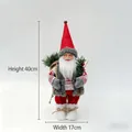 Standing Santa Claus doll for Christmas window decoration height 40cm and width 17cm - Gray Vest Red Hat Style (ML-Q1900)