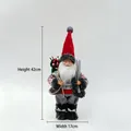 Standing Santa Claus figurine with skis 42cm height for Christmas window decoration - Nordic Pattern Skiing Style (ML-Q1901)