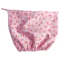 Pink waterproof shower cap with cute cherry and ribbon pattern for hair protection - One Size / Double Layer Lightweight / Cherry Print 2