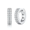 Elegant 925 sterling silver moissanite hoop earrings for women, sparkling jewelry accessory. - Style E17571 Moissanite 1.6mm