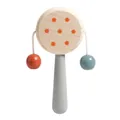 Wooden baby pellet drum toy with floral pattern for early musical education - Flower Rattle Drum