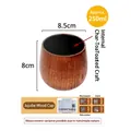 Handmade jujube wood cup 250ml with carbonized interior for tea and whiskey - 250ML / Medium Charcoal Finish Belly Cup