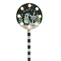 Festive wooden Christmas road sign light with penguin design and 8 warm LED bulbs - Grey Penguin