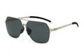 Occhiali da sole polarizzati quadrati vintage da uomo con montatura in metallo argento - Oro (C3)