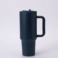 40oz dark blue vacuum insulated stainless steel car tumbler with a lid and handle - Large Capacity / Dark Blue