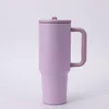 Lavender 40oz insulated stainless steel travel mug with handle and lid - Large Capacity / Purple