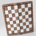 Premium wooden magnetic folding chessboard with classic brown and white checkered pattern - 34*34cm Walnut Color (No Checkers/Non-Magnetic)