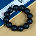 Bracelet en perles d'ébène d'Afrique fait main de qualité supérieure pour méditation - 20mm*12 Perles (Sans Style Stupa)