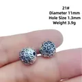 Vintage Tibetan silver fish scale pattern lantern spacer bead 11mm for DIY jewelry - 21# (Diameter 11mm Hole 1.3mm)