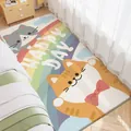 Tappeto morbido in peluche con gatto cartone animato e arcobaleno per cameretta bambini - Miao Arcobaleno / 60*180cm