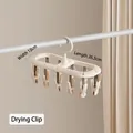 Cream white oval laundry hanger with 12 clips for drying socks and small items - 12 Clips Sunshine Rack / Cream
