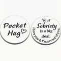 Gravierte Pocket Hug Nüchternheitsmünze aus Edelstahl als unterstützendes Geschenk - Nüchternheit Inspirierender Stil (爱心pocket决策币002)