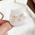 Cute pearlescent white cat hair claw clip made of premium cellulose acetate material - Mermaid White