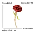 Variante elegante de broche de flor de clavel rojo para accesorios de traje mujer - Rojo