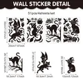 51pcs Halloween wall stickers set with black cat and bat designs for party decor - Black Cat and Dead Wood (4 Sheets) / 20x30cm