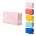 Multicolor Korean style PU leather cosmetic storage bags in a variety of vibrant shades - Regular Size / Pink