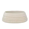 Elegant cream white cable knitted Christmas tree collar skirt for festive holiday decor - Cream White Cable Knit (ML-O1544B)