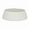 White knitted Christmas tree collar with elegant textured woven design for holiday decor - All Thick White Knit (ML-Q354)
