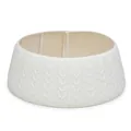 White cable-knit Christmas tree collar with adjustable clips for festive base decoration. - White Small Twisted Rope Knit (ML-Q547)