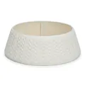 Elegant white cable knit Christmas tree collar skirt for festive holiday home decoration - White Cross Pattern Hollow Knit (ML-Q355)