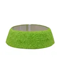 Adjustable green faux fur Christmas tree collar skirt for festive holiday decoration - Green Long Fur (ML-Q369)