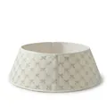 Adjustable cream knitted Christmas tree collar with elegant sequined bow pattern - White Adjustable Bowknot Pattern (ML-Q833C)