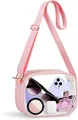 Rosa transparente PVC Umhängetasche mit verstellbarem Gurt und Aufbewahrungsfach - Integrierter Schultergurt / Rosa
