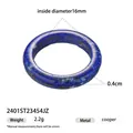 Poliertes Edelstahlring-Design mit tiefblauer Lapislazuli-Steinoptik Einlage - Lapislazuli Runder Ring (2401ST23454JZ)