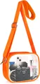 Transparente PVC-Umhängetasche mit orangefarbenem Rand für Stadion und Konzerte - Integrierter Schultergurt / Orange