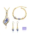 Set di gioielli con cristallo viola e pietre marquise con collana ed orecchini - Oro Violetto