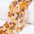 Unregelmäßige, warm getönte Edelsteinperlen für DIY-Schmuck und Halskettenbasteleien - Goldsidenjade