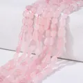 Stränge aus unregelmäßigen Rosenquarzperlen in zartem Rosa für DIY Schmuckdesign - Rosenquarz