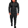 Herren Sportanzug Set in Holzkohlegrau mit Kapuzenpullover und passender Jogginghose - M / Dunkelgrau