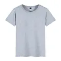 Classic grey short-sleeved cotton t-shirt for men with a plain minimalist design - S / Light Gray