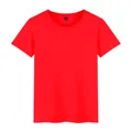 Classic men's plain red short sleeve crew neck T-shirt for casual wear and printing - S / Red