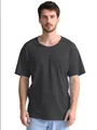 T-shirt adapté post-opératoire à manches courtes pour homme gris foncé avec poche - S / gris foncé