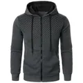 Sweat-shirt à capuche décontracté pour hommes avec fermeture éclair et imprimé 3D - M / gris foncé