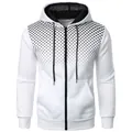 Sweat-shirt à capuche décontracté pour hommes blanc avec motif à pois 3D dégradé - M / Blanc