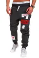 Men's hip hop letter print joggers in dark gray for casual sports and fitness wear - M / Dark Gray