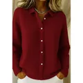 Damen lockere 3D-Rippstrickjacke mit klassischem Revers und Knopfleiste in Burgund - S / Oberteile / Weinrote vertikale 3D-Streifen (ACS12)