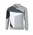 Λεπτομέρεια ανδρικού casual φούτερ με σχέδιο patchwork σε γκρι και λευκό χρώμα - M / Ανοιχτό γκρι