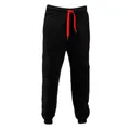 Pantaloni della tuta slim fit da uomo stile hip-hop neri con coulisse rossa accesa - M / Nero e Rosso