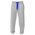 Pantalon de jogging gris coupe ajustée pour homme avec cordons bleus style hip-hop - Gris Clair avec Bleu